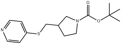 3-(Pyridin-4-ylsulfanylmethyl)-pyrrolidine-1-carboxylic acid tert-butyl ester Struktur