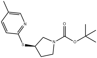 (R)-3-(5-Methyl-pyridin-2-ylsulfany
l)-pyrrolidine-1-carboxylic acid te
rt-butyl ester Struktur