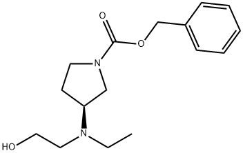 S)-3-[Ethyl-(2-hydroxy-ethyl)-aMino]-pyrrolidine-1-carboxylic acid benzyl ester Struktur