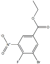 3-BroMo-4-fluoro-5-nitro-benzoic acid ethyl ester Struktur