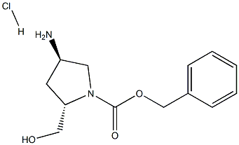 (2S,4R)-1-CBZ-2-hydroxyMethyl-4-aMino Pyrrolidine-HCl Struktur