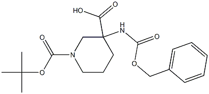 3-BenzyloxycarbonylaMino-piperidine-1,3-dicarboxylicacid1-tert-butylester Struktur