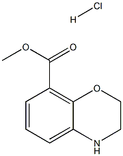 Methyl 3,4-dihydro-2H-benzo[b][1,4]oxazine-8-carboxylate hydrochloride Struktur