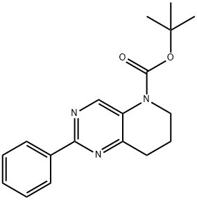 2-Phenyl-7,8-dihydro-6H-pyrido[3,2-d]pyriMidine-5-carboxylic acid tert-butyl ester Struktur