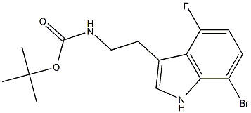 [2-(7-BroMo-4-fluoro-1H-indol-3-yl)-ethyl]-carbaMic acid tert-butyl ester Struktur