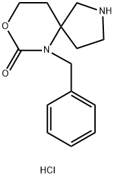 6-Benzyl-8-oxa-2,6-diaza-spiro[4.5]decan-7-one hydrochloride Struktur