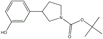 3-(3-Hydroxy-phenyl)-pyrrolidine-1-carboxylic acid tert-butyl ester Struktur