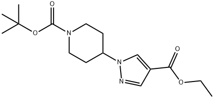 tert-butyl 4-(4-(ethoxycarbonyl)-1H-pyrazol-1-yl)piperidine-1-carboxylate Struktur