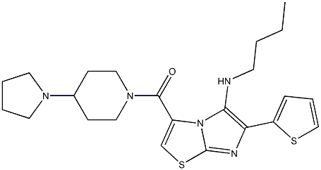 (5-(butylaMino)-6-(thiophen-2-yl)iMidazo[2,1-b]thiazol-3-yl)(4-(pyrrolidin-1-yl)piperidin-1-yl)Methanone Struktur