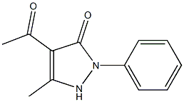 1-phenyl-3-Methyl-4-acetyl-pyrazolone-5 Struktur