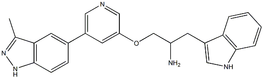 1-(1H-Indol-3-ylMethyl)-2-[5-(3-Methyl-1H-indazol-5-yl)-pyridin-3-yloxy]-ethylaMine Struktur