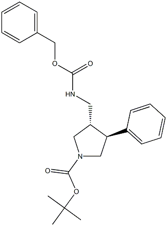 Trans-tert-butyl 3-((benzyloxycarbonylaMino)Methyl)-4-phenylpyrrolidine-1-carboxylate Struktur