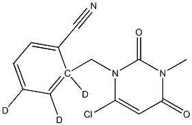 2-[(6-Chloro-3,4-dihydro-3-Methyl-2,4-dioxo-1(2H)-pyriMidinyl)Methyl]-benzonitrile-d3, 1794937-18-0, 結構式