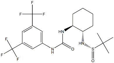 (S)-N-((1S,2S)-2-(3-(3,5-BIS(TRIFLUOROMETHYL)PHENYL)UREIDO)CYCLOHEXYL)-2-METHYLPROPANE-2-SULFINAMIDE Struktur