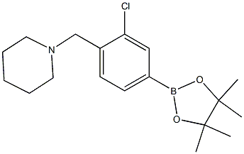 1-(2-Chloro-4-(4,4,5,5-tetramethyl-1,3,2-dioxaborolan-2-yl)benzyl)piperidine Struktur