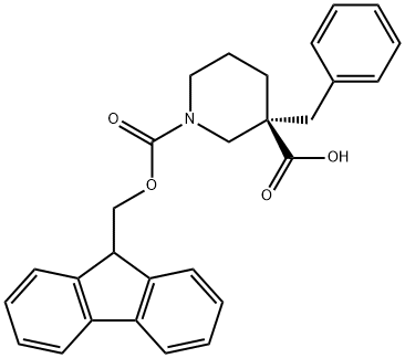 (S)-FMoc-3-benzyl-piperidine-3-carboxylic acid Struktur