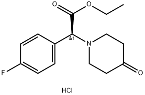 (S)-ethyl 2-(4-fluorophenyl)-2-(4-oxopiperidin-1-yl)acetate Struktur