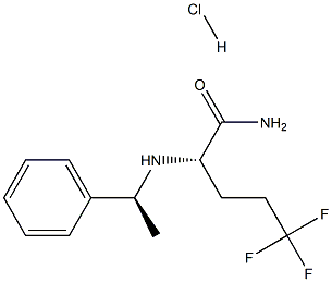 (S)-5,5,5-trifluoro-2-((S)-1-phenylethylaMino)pentanaMide (Hydrochloride) Struktur