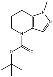 1-Methyl-1,5,6,7-tetrahydro-pyrazolo[4,3-b]pyridine-4-carboxylic acid tert-butyl ester Struktur