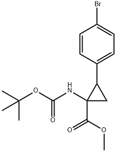 METHYL 2-(4-BROMOPHENYL)-1-(BOC-AMINO)CYCLOPROPANECARBOXYLATE Struktur