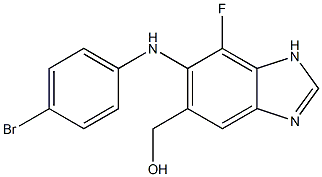 (6-(4-broMophenylaMino)-7-fluoro-1H-benzo[d]iMidazol-5-yl)Methanol Struktur