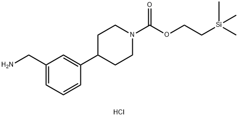 2-(triMethylsilyl)ethyl 4-(3-(aMinoMethyl)phenyl)piperidine-1-carboxylate hydrochloride Struktur