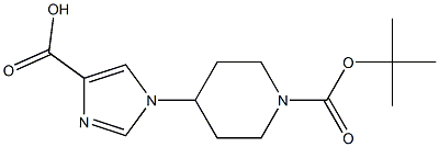 1-(1-(tert-butoxycarbonyl)piperidin-4-yl)-1H-iMidazole-4-carboxylic acid Struktur