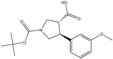 Trans-1-Boc-4-(3-Methoxyphenyl)pyrrolidine-3-carboxylic acid Struktur