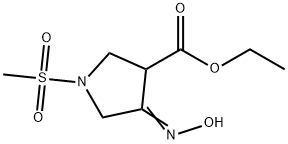 4-HydroxyiMino-1-Methanesulfonyl-pyrrolidine-3-carboxylic acid ethyl ester Struktur