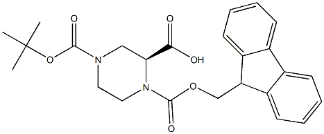 (S)-1-FMoc-4-Boc-piperazine-2-carboxylic acid Struktur