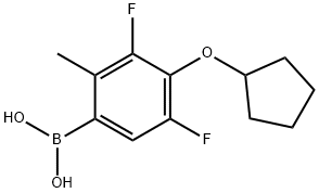 4-(Cyclopentyloxy)-3,5-difluoro-2-methylphenylboronic acid Struktur