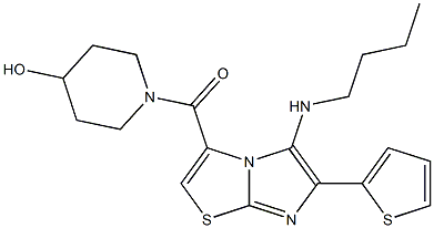 (5-(butylaMino)-6-(thiophen-2-yl)iMidazo[2,1-b]thiazol-3-yl)(4-hydroxypiperidin-1-yl)Methanone Struktur