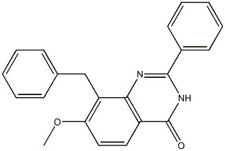 8-benzyl-7-Methoxy-2-phenylquinazolin-4(3H)-one Struktur