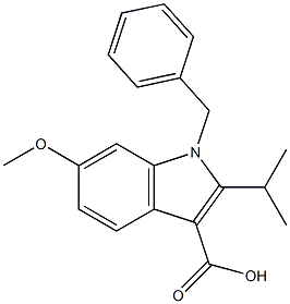 1-benzyl-2-isopropyl-6-Methoxy-1H-indole-3-carboxylic acid Struktur