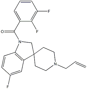 (1'-ALLYL-5-FLUOROSPIRO[INDOLINE-3,4'-PIPERIDIN]-1-YL)(2,3-DIFLUOROPHENYL)METHANONE Struktur