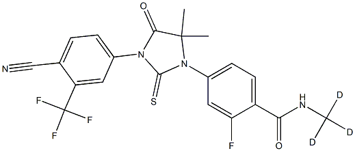 4-[3-[4-Cyano-3-(trifluoroMethyl)phenyl]-5,5-diMethyl-4-oxo-2-thioxo-1-iMidazolidinyl]-2-fluoro-N-(Methyl-d3)benzaMide Struktur