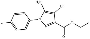 5-Amino-4-bromo-1-p-tolyl-1H-pyrazole-3-carboxylic acid ethyl ester Struktur