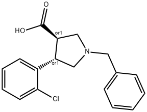 Trans-1-benzyl-4-(2-chlorophenyl)pyrrolidine-3-carboxylic acid Struktur