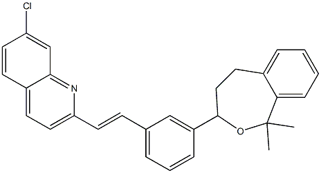 (E)-2-(3-(1,1-diMethyl-1,3,4,5-tetrahydrobenzo[c]oxepin-3-yl)styryl)-7-chloroquinoline Struktur