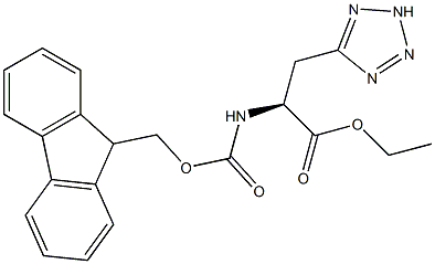 (S)-ethyl 2-((((9H-fluoren-9-yl)Methoxy)carbonyl)aMino)-3-(2H-tetrazol-5-yl)propanoate Struktur