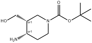 cis-1-Boc-4-aMino-3-piperidineMethanol Struktur