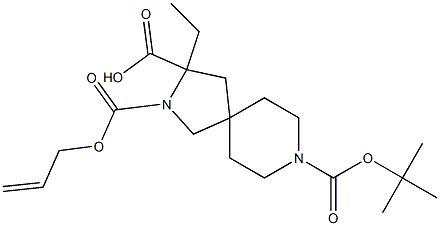 2-allyl 8-tert-butyl 3-ethyl 2,8-diazaspiro[4.5]decane-2,3,8-tricarboxylate Struktur