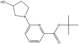 6-(3-Hydroxy-pyrrolidin-1-yl)-pyridine-2-carboxylic acid tert-butyl ester Struktur