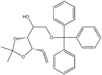 (S)-1-((4R,5S)-2,2-diMethyl-5-vinyl-1,3-dioxolan-4-yl)-2-(trityloxy)ethanol Struktur