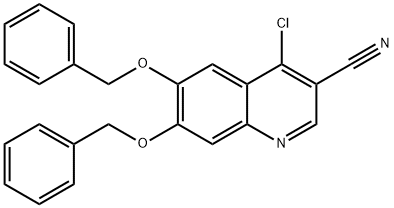 6,7-bis(benzyloxy)-4-chloroquinoline-3-carbonitrile Struktur