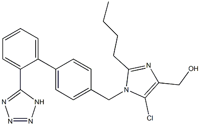 [2-Butyl-5-chloro-1-[[2'-(1Htetrazol-5-yl)biphenyl-4-yl] Methyl]-1H-iMidazol-4-yl]Methanol Struktur