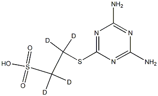 2-(4,6-DiaMino-1,3,5-triazin-2-yl)sulfanylethanesulfonic Acid-d4 Struktur