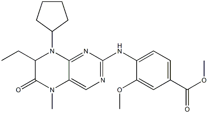 4-(8-Cyclopentyl-7-ethyl-5-Methyl-6-oxo-5,6,7,8-tetrahydro-pteridin-2-ylaMino) -3-Methoxy-benzoic acid Methyl ester Struktur