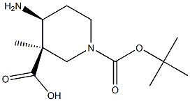 (3R,4S)-4-AMino-piperidine-1,3-dicarboxylic acid 1-tert-butyl ester 3-Methyl ester Struktur