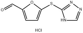 5-(1H-[1,2,4]TRIAZOL-3-YLSULFANYL)-FURAN-2-CARBALDEHYDE HYDROCHLORIDE Struktur